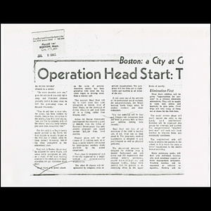 Photocopy of article Operation Head Start
