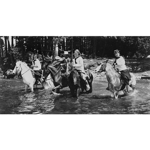 Boston-Bouvé College students horseback riding