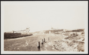 A view of the construction underway on the Sagamore Bridge