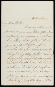 Letter from William Sumner Appleton, Sr. to Harriot Curtis