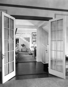 Interior view of the John Lawrence House, doorways, 76 Campmeeting Road, Topsfield, Mass., undated