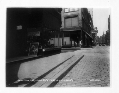 Sidewalk corner Washington Street and Temple Place, Boston, Mass., October 1904