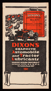 Dixon's Graphite Automobile and Tractor Lubricants, Joseph Dixon Crucible Co., Jersey City, New Jersey