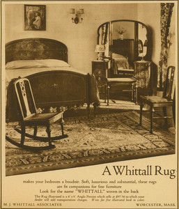 Advertisement for the Whittall Rug, M.J. Whittall Associates, Worcester, Mass., September 13, 1925