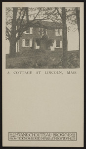 Trade card for Frank Chouteau Brown, architect, Ticknor House, 9 Park St., Boston, Mass., undated