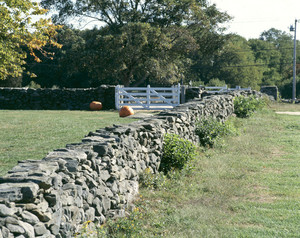 Stone walls with gate, Casey Farm, Saunderstown, R.I.