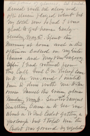 Thomas Lincoln Casey Notebook, April 1888-May 1889, 62, the pair of glasses. At 6 oclock
