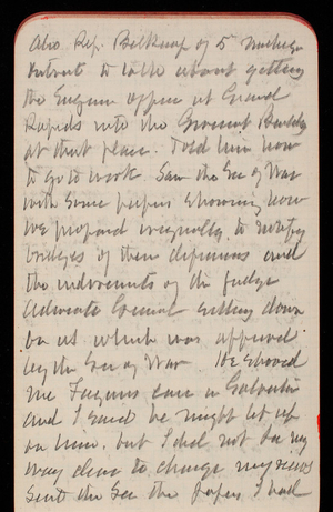 Thomas Lincoln Casey Notebook, November 1889-January 1890, 09, Also Rep. Belknap of 5th Michigan
