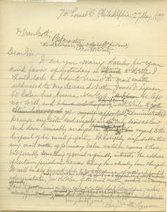 Letter from Benjamin Smith Lyman to Cornelius C. Van Cott