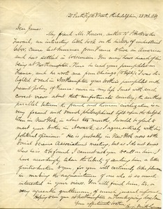 Letter from Benjamin Smith Lyman to James Fowler Lyman