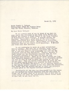 Letter from William L. Machmer to Donald W. Cadigan