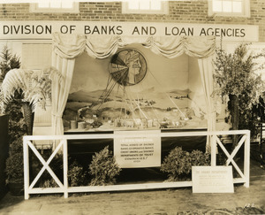 Division of Banks and Loan Agencies exhibit booth, close-up
