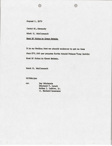 Memorandum from Mark H. McCormack to David M. Kennedy