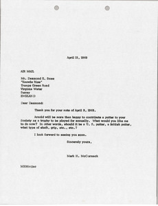 Letter from Mark H. McCormack to Desmond E. Smee