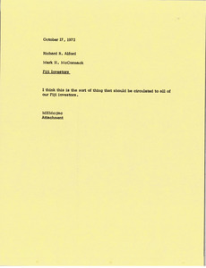 Memorandum from Mark H. McCormack to Richard R. Alford