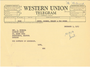 Telegram to Mrs. A. Bendall