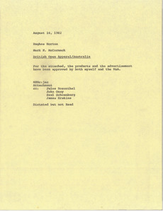 Memorandum from Mark H. McCormack to Hughes Norton