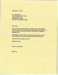 Letter from Mark H. McCormack to Jack S. Parker