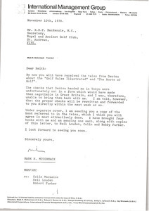 Letter from Mark H. McCormack to Keith MacKenzie