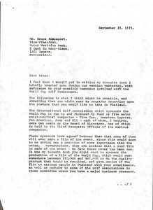 Letter from Mark H. McCormack to Bruce Rappaport