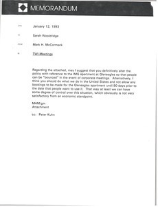 Memorandum from Mark H. McCormack to Sarah Wooldridge