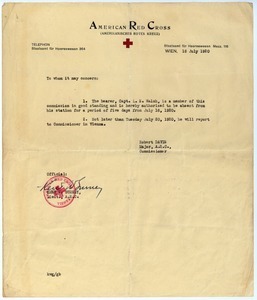 Permit of leave for Lloyd E. Walsh