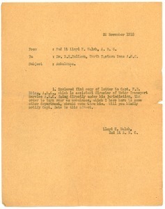 Letter from Lloyd E. Walsh to R. H. Rulison