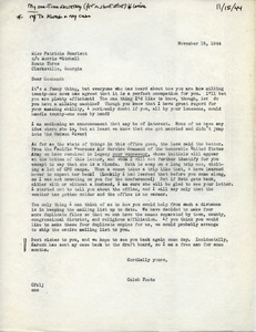 Letter from Caleb Foote to Patricia Scarlett