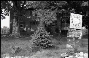 Commune house in Warwick, with signs reading "All ages, all races, all people welcome" and "no drugs, no alcohol allowed"