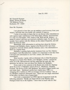 Letter from Lucy Gwin to Kenneth Payment