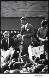 Robert Kennedy and Kenneth Keating campaigning in Riverdale: Robert Kennedy speaking