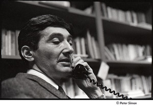 Howard Zinn: on the phone in his Boston University office