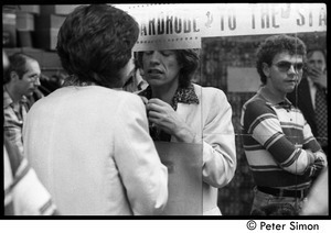 Mick Jagger in make-up mirror before for his appearance with Peter Tosh on Saturday Night Live