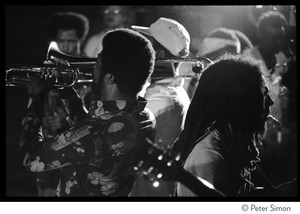 Bob Marley: smoking a spliff behind the horn section