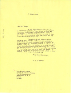 Letter from W. E. B. Du Bois to League of Coloured Peoples