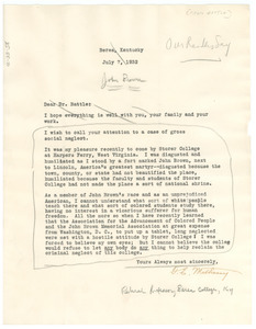 Letter from F. E. Matheny to Charles A. Battle