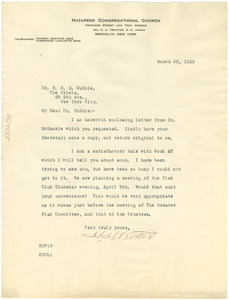 Letter from H. H. Proctor to W. E. B. Du Bois