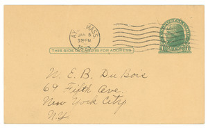 Letter from Mrs. F. C. Johnson to W. E. B. Du Bois