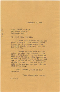 Letter from W. E. B. Du Bois to Helen Curtis