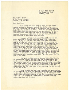 Letter from W. E. B. Du Bois to Cedric Dover