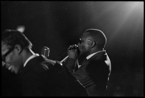 Muddy Waters Blues Band at the Boston Tea Party: Luther 'Georgia Boy' Johnson (foreground) and Birmingham Jones playing harmonica