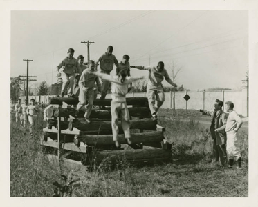 Log Stack on Commando Course (c. 1942)