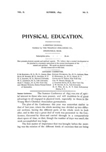 Physcial Education, October, 1893