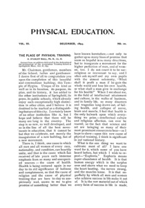 Physical Education, December, 1894