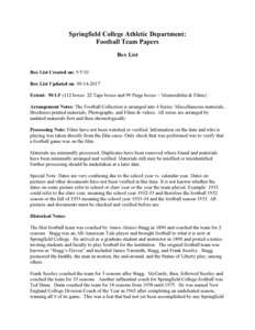 Box List: Springfield College Football Team Records