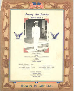 Edwin Greene's VFW Certificate