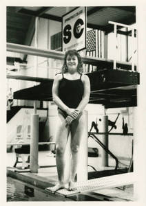 Julie Killion in front on diving board