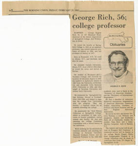 Obituary of George Rich (February 25, 1983)