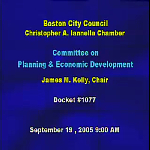 Committee on Planning and Economic Development hearing recording, September 19, 2005