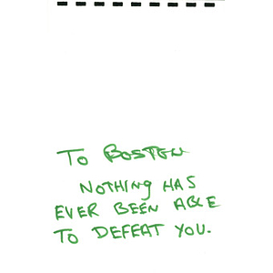 Letter to Boston from a member of the Menlo Park Presbyterian Church (Menlo Park, California)